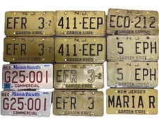 Lotto di 12 targhe NJ vintage